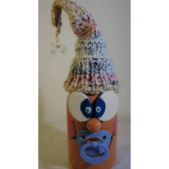 Dekofigur FLASCHENWICHTEL BLAU Geschenk zur Geburt Babyparty Taufe Babygeburtstag Geldgeschenk