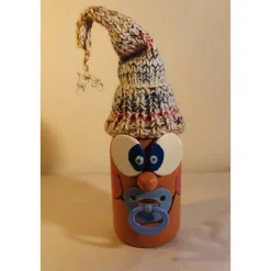 Dekofigur FLASCHENWICHTEL BLAU Geschenk zur Geburt Babyparty Taufe Babygeburtstag Geldgeschenk