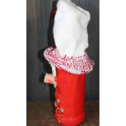 Dekofigur GLITZERWICHTEL Weihnachtswichtel witzige Upcyclingfigur aus Glasflasche m. handgestricktem Mützchen