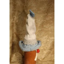 Dekofigur HERZERLWICHTEL Weihnachtswichtel witzige Upcyclingfigur aus Glasflasche m. handgestricktem Mützchen