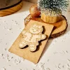 Deko-Figur Lebkuchenfrau, Holz auf Kraftpapier