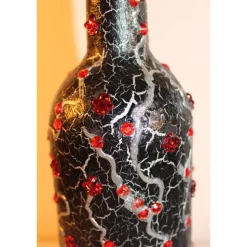 Dekoflasche RUBINROT Upcycling Flasche Geschenk Frauengeschenk zu Geburtstag Valentinstag Muttertag Geldgeschenk