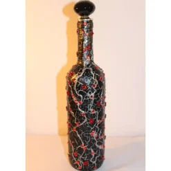 Dekoflasche RUBINROT Upcycling Flasche Geschenk Frauengeschenk zu Geburtstag Valentinstag Muttertag Geldgeschenk