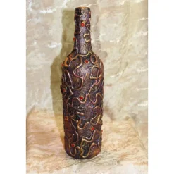 Dekoflasche SKULLS & HEART Upcycling Flasche Flaschenkunst Dekoration Collage Wohndeko Geldgeschenk Steampunk Gothic