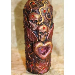 Dekoflasche SKULLS & HEART Upcycling Flasche Flaschenkunst Dekoration Collage Wohndeko Geldgeschenk Steampunk Gothic