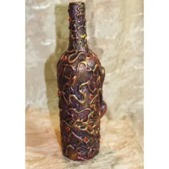 Dekoflasche SKULLS & HEART Upcycling Flasche Flaschenkunst Dekoration Collage Wohndeko Geldgeschenk Steampunk Gothic