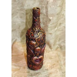 Dekoflasche SKULLS & HEART Upcycling Flasche Flaschenkunst Dekoration Collage Wohndeko Geldgeschenk Steampunk Gothic