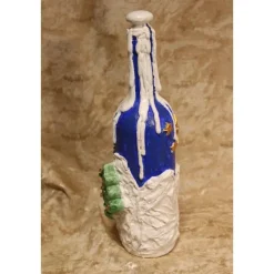 Dekoflasche WINTERLANDSCHAFT Upcycling bemalte Glasflasche Geschenk Winterdeko Wohndeko Weihnachtsdeko