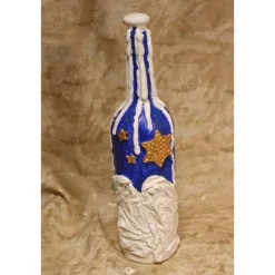 Dekoflasche WINTERLANDSCHAFT Upcycling bemalte Glasflasche Geschenk Winterdeko Wohndeko Weihnachtsdeko