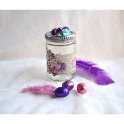 Dekoglas mit Porzellansticker lila-türkis