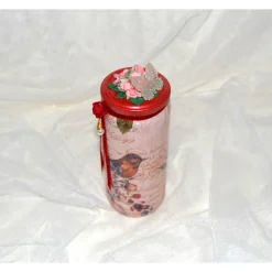 Dekoglas (Nr. 12) mit Banderole und Blumendeko