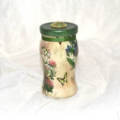 Dekoglas (Nr. 11) mit Banderole und Blumendeko