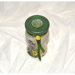 Dekoglas (Nr. 11) mit Banderole und Blumendeko