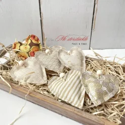 Dekoherz Herzanhänger Boho-Style beige braun DIY