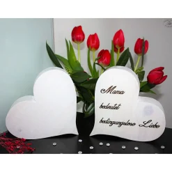 Dekoherz mit individueller Wunschgravur, natur / Holzherz / Herz aus Holz / Holzdeko