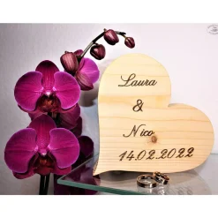 Dekoherz mit individueller Wunschgravur, natur / Holzherz / Herz aus Holz / Holzdeko