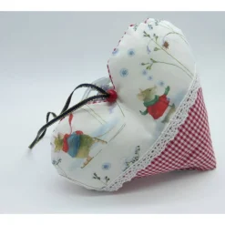 Dekoherz 'Schlittschuh-Maus', Weihnachtsdeko, Adventsdekoration, Herz, Wintermäuse, Wintertraum, Unikat