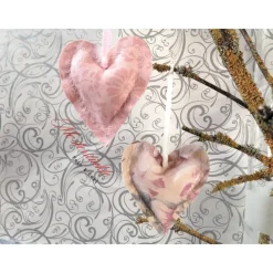 Dekoherzchen rose beige Geschenkanhänger Herzdeko