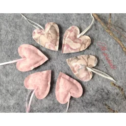 Dekoherzchen rose beige Geschenkanhänger Herzdeko