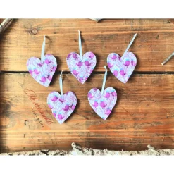 Dekoherzchen Set pink handgefertigt Herzdeko