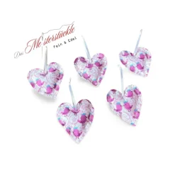 Dekoherzchen Set pink handgefertigt Herzdeko