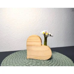 Dekoherz-Vase mit Reagenzglas aus Fichtenholz