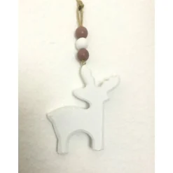 Dekohänger Elch für Weihnachten aus Holz in weiß von Hobbyhaus
