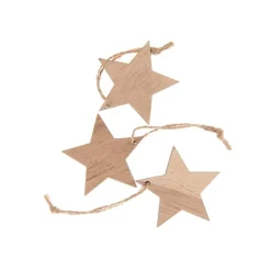 Dekohänger Stern 3 Stück natur