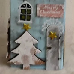 Deko-Holz-Weihnachtshaus, handbemalt