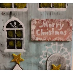 Deko-Holz-Weihnachtshaus, handbemalt