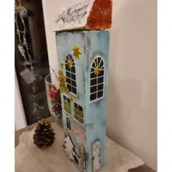 Deko-Holz-Weihnachtshaus, handbemalt