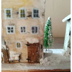 Deko-Holz-Winterdorf, handbemalt