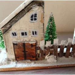 Deko-Holz-Winterdorf, handbemalt