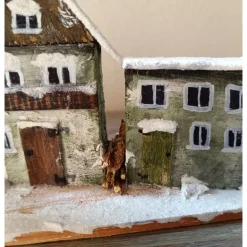 Deko-Holz-Winterdorf, handbemalt