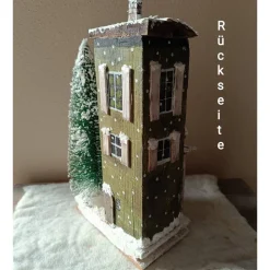 Deko-Holz-Winterhaus, handbemalt