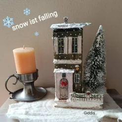 Deko-Holz-Winterhaus, handbemalt