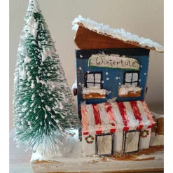 Deko-Holz-Winterhäuser, handbemalt