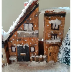 Deko-Holz-Winterhäuser, handbemalt