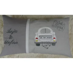 Dekokissen, Hochzeitkissen, Sofakissen, Namenskissen, Kuschelkissen, bestickt, personalisiert
