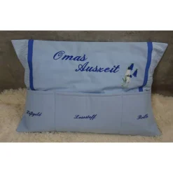 Dekokissen, Sofakissen, Namenskissen, Kuschelkissen mit Aufbewahrung, bestickt, personalisiert