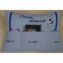 Dekokissen, Sofakissen, Namenskissen, Kuschelkissen mit Aufbewahrung, bestickt, personalisiert