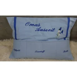 Dekokissen, Sofakissen, Namenskissen, Kuschelkissen mit Aufbewahrung, bestickt, personalisiert