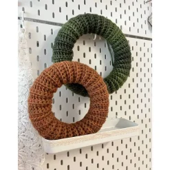 Dekokranz Wollkranz Adventskranz Tischschmuck TürKranz  gestrickt 25cm rot grün gelb Sofortkauf