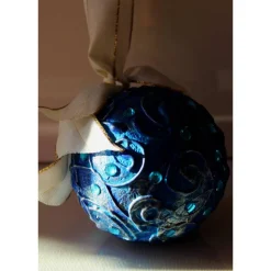 Dekokugel BLAUTÜRKIS abstrakte Acrylmalerei auf einer Styroporkugel Fensterdeko Hängedeko Weihnachtskugel Deko
