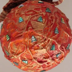 Dekokugel BÄUMCHENZAUBER abstrakte Acrylmalerei auf einer Styroporkugel Fensterdeko Hängedeko Weihnachtskugel Deko