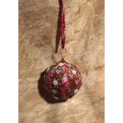 Dekokugel HERZEN & ROSEN Acrylmalerei Collage auf einer Kunststoffkugel Hängedeko Kugeldeko Wohndeko Muttertagsgeschenk