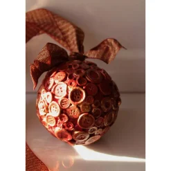 Dekokugel KNÖPFCHENZAUBER abstrakte Acrylmalerei auf einer Styroporkugel Hängedeko  Weihnachtskugel  Weihnachtsdeko