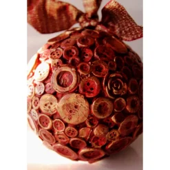 Dekokugel KNÖPFCHENZAUBER abstrakte Acrylmalerei auf einer Styroporkugel Hängedeko  Weihnachtskugel  Weihnachtsdeko