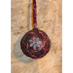 Dekokugel SCHILLERNDE BLÜTEN Acrylmalerei Collage auf Kunststoffkugel Hängedeko Kugeldeko Wohndeko Muttertagsgeschenk