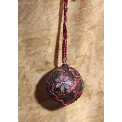 Dekokugel SCHILLERNDE BLÜTEN Acrylmalerei Collage auf Kunststoffkugel Hängedeko Kugeldeko Wohndeko Muttertagsgeschenk